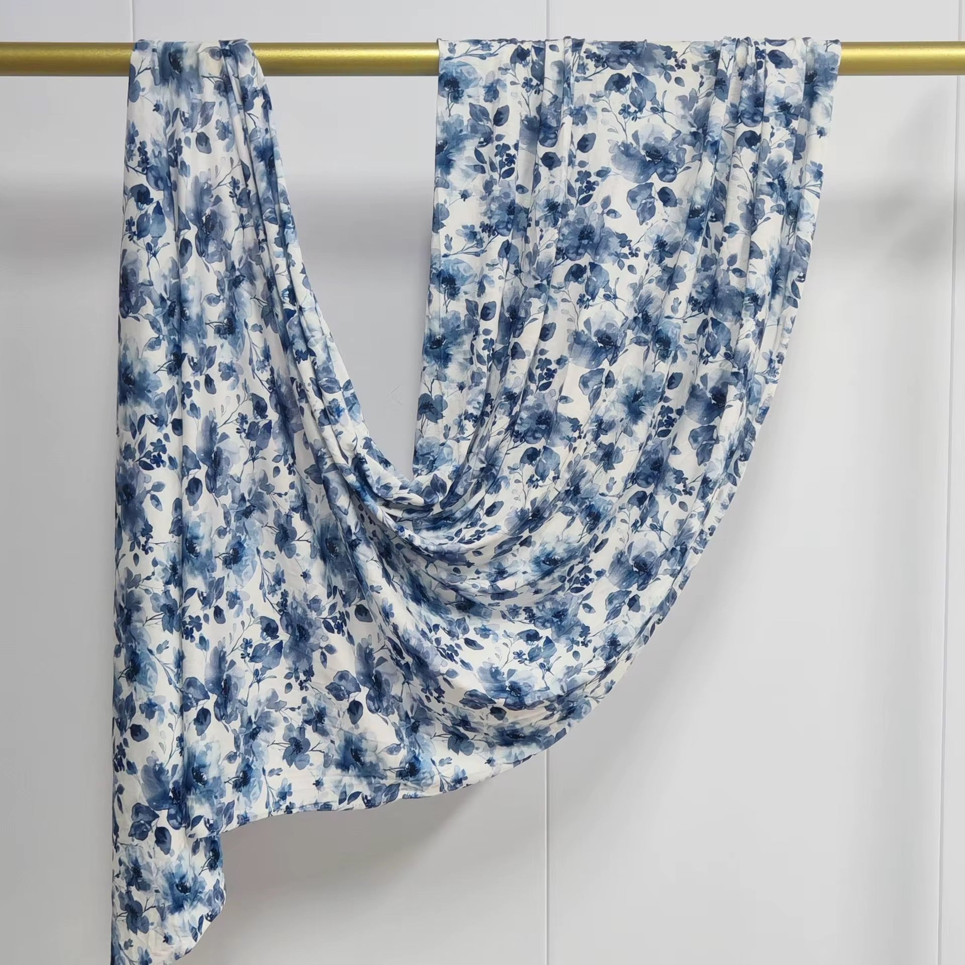 Blue Blossom Printed Jersey Hijab